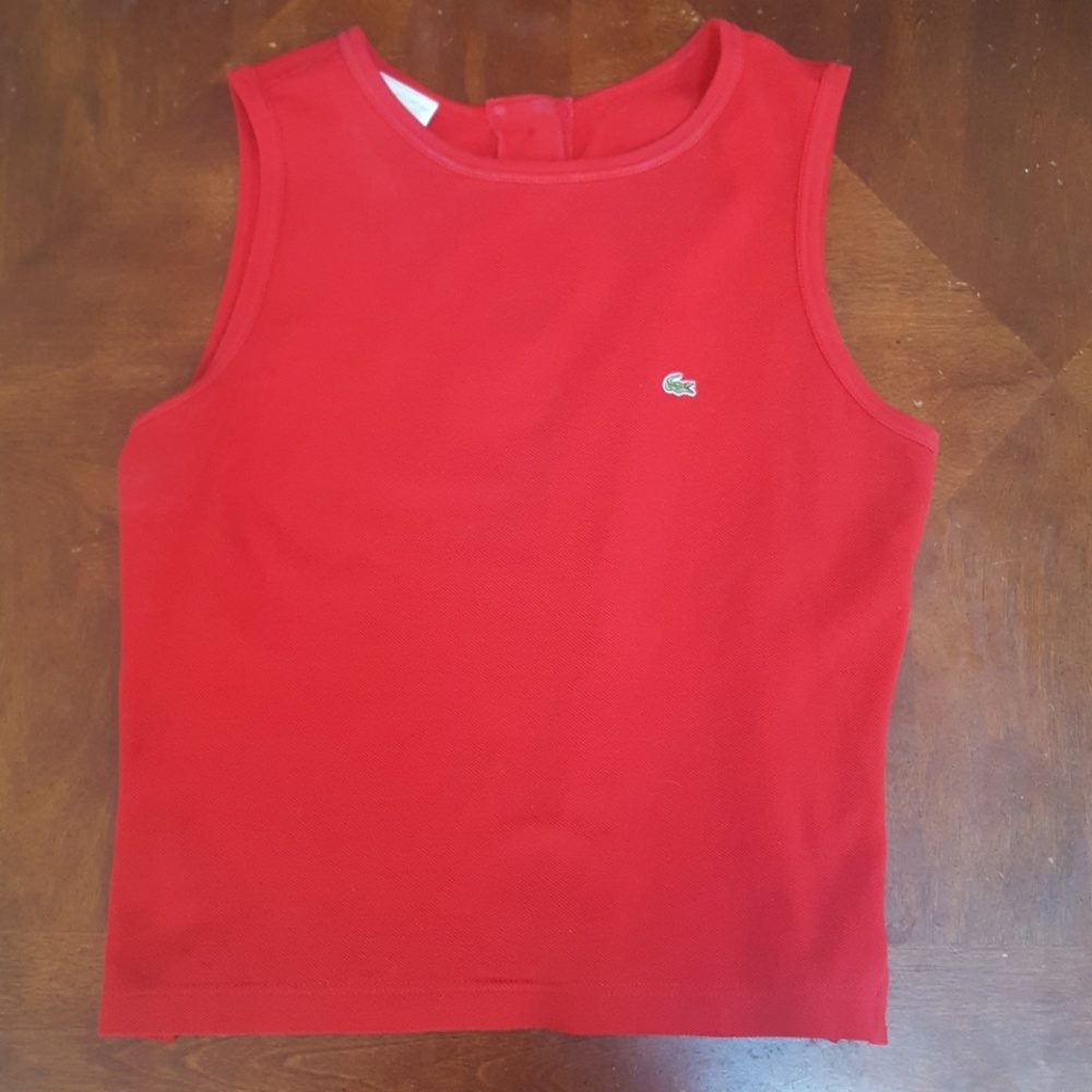 Lacoste red sleeveless shirt